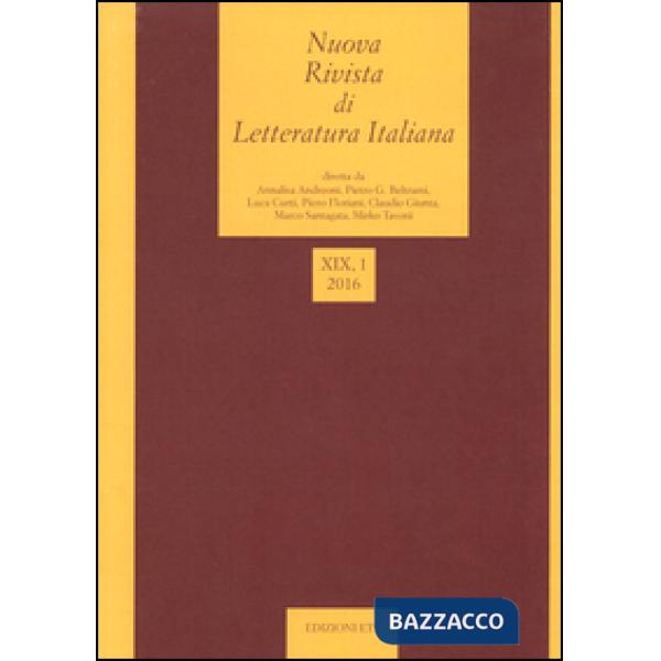 Nuova rivista di letteratura italiana (2016). Vol. 1