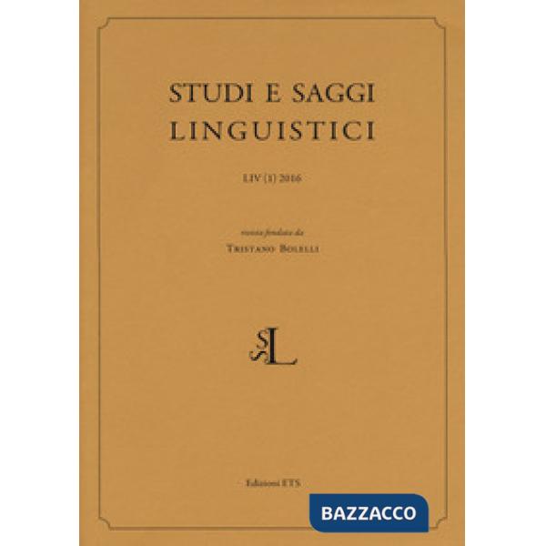 Studi e saggi linguistici (2016). Vol. 1