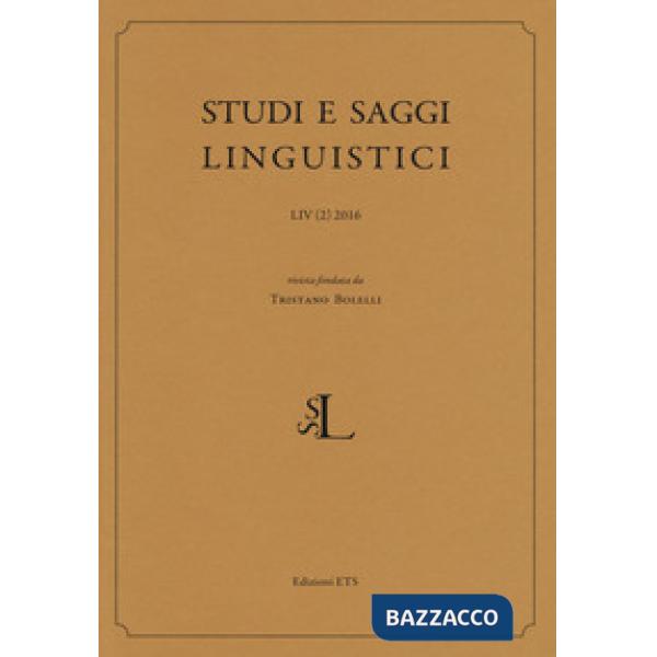 Studi e saggi linguistici (2016). Vol. 2