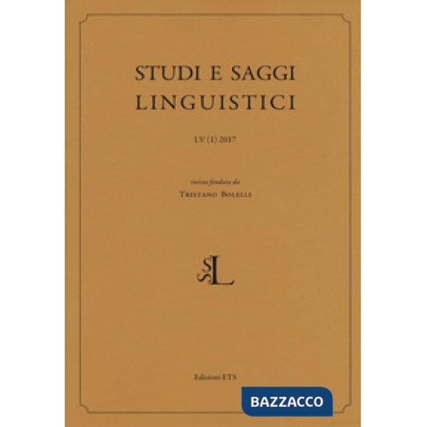 Studi e saggi linguistici (2017). Vol. 1