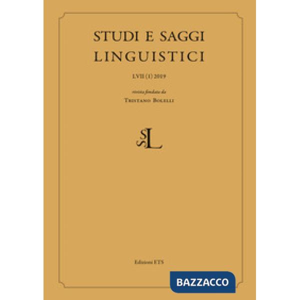 Studi e saggi linguistici (2019). Vol. 1