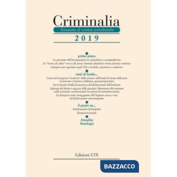 Criminalia. Annuario di scienze penalistiche (2019). Vol. 14