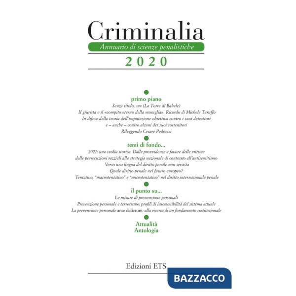 Criminalia. Annuario di scienze penalistiche (2020)