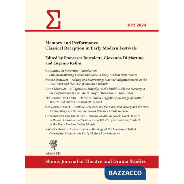 Skenè. Journal of theatre and drama studies (2024). Vol. 2