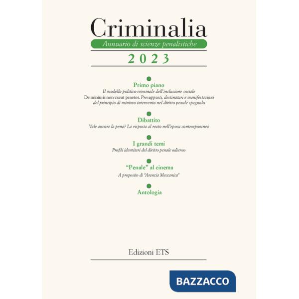 Criminalia. Annuario di scienze penalistiche (2023). Vol. 18