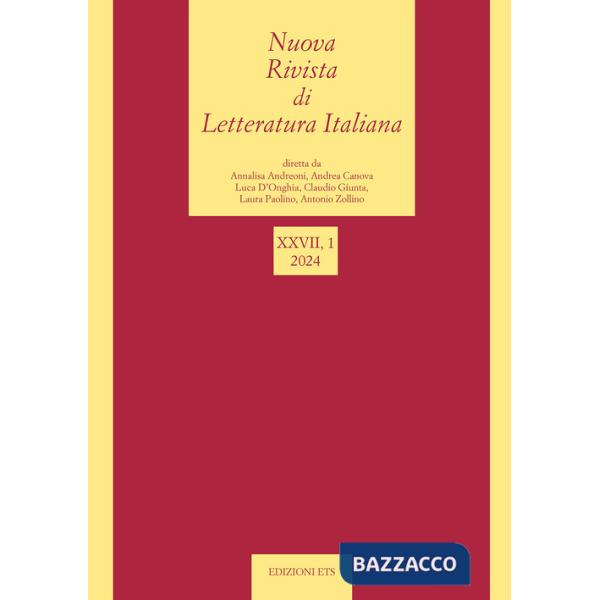 Nuova rivista di letteratura italiana (2024). Vol. 1