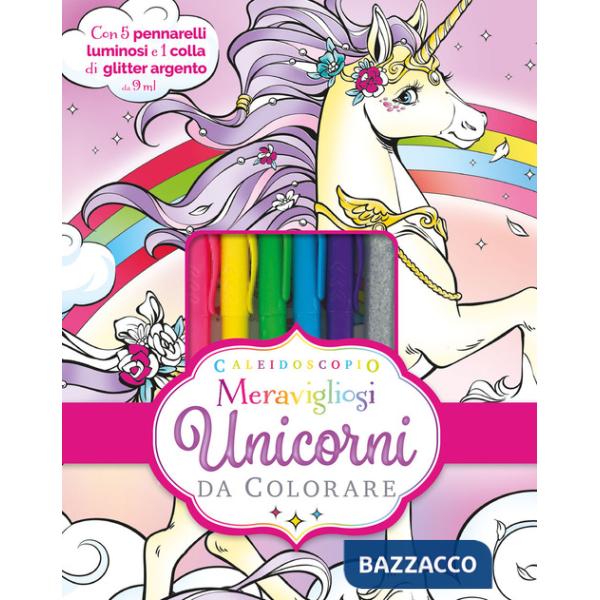 Caleidoscopio. Meravigliosi unicorni da colorare. Con colla di glitter. Con 5 pennarelli