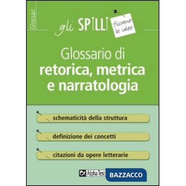 Glossario di retorica, metrica e narratologia