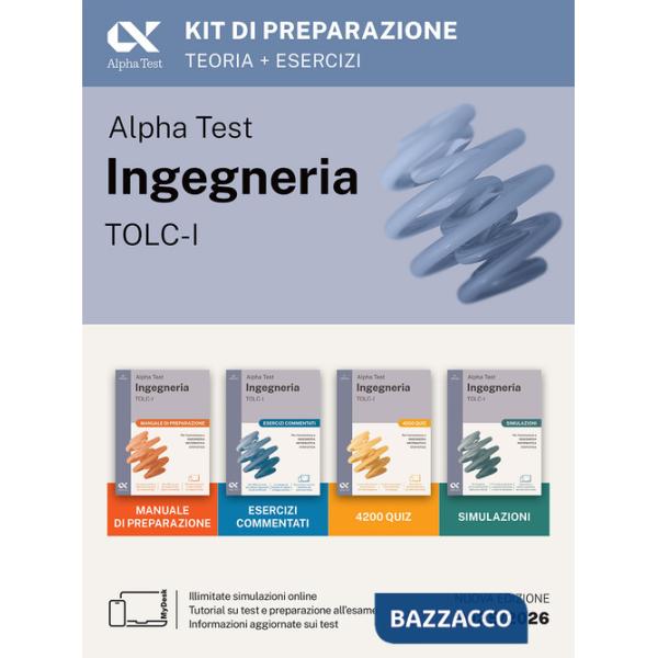 Alpha Test Ingegneria TOLC-I 2026-2027. Kit di preparazione. Per test di ammissione universitari. Con piattaforma e simulatore o