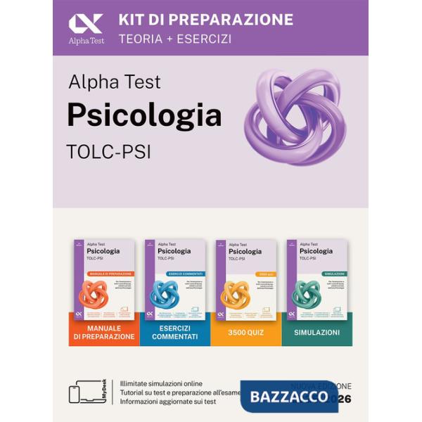 Alpha Test Psicologia TOLC-PSI 2026-2027. Kit di preparazione. Per test di ammissione universitari. Con piattaforma e simulatore