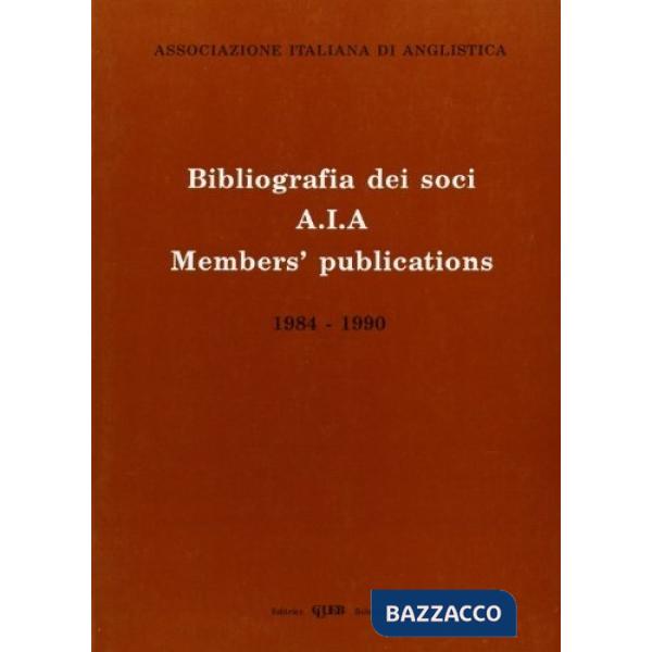 Bibliografia dei soci AIA members' publications 1984-1990