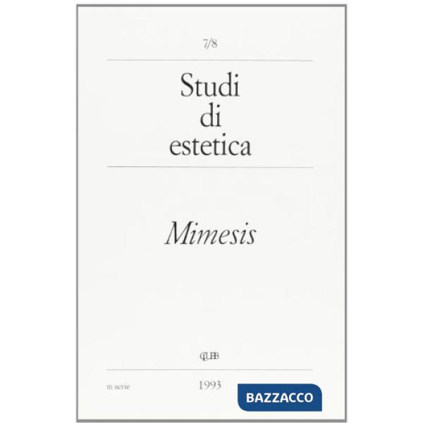 Studi di estetica (7-8). Mimesis