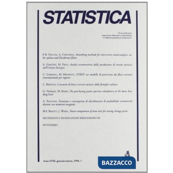 Statistica (1998). Vol. 1