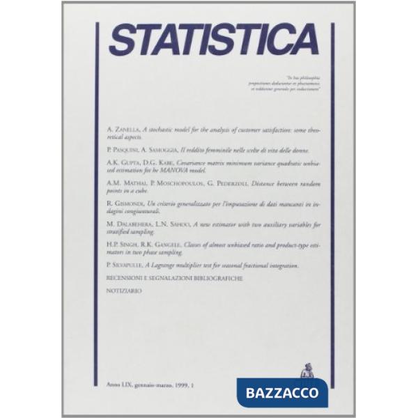 Statistica (1999). Vol. 1