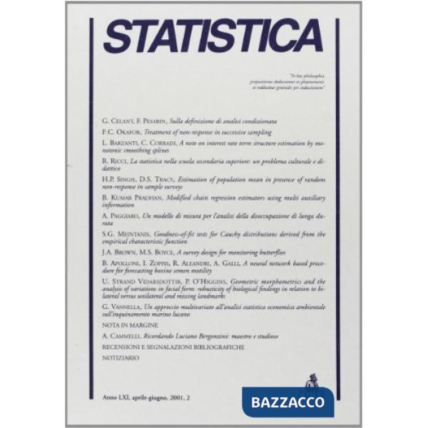 Statistica (2001). Vol. 2