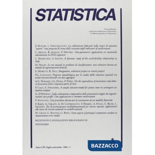 Statistica (2001). Vol. 3
