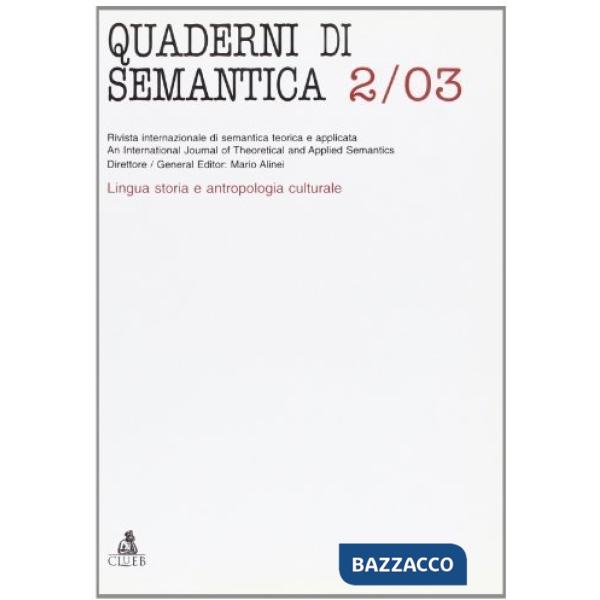 Quaderni di semantica (2003). Vol. 2