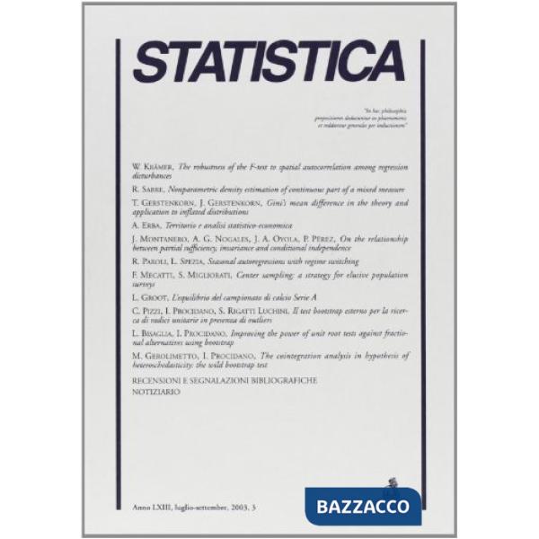 Statistica (2003). Vol. 3