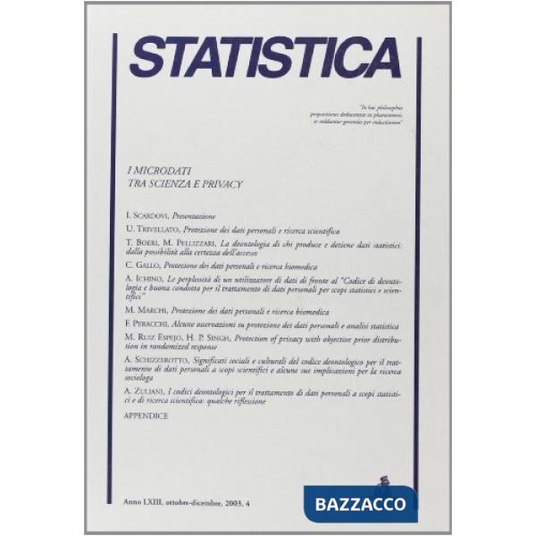 Statistica (2003). Vol. 4