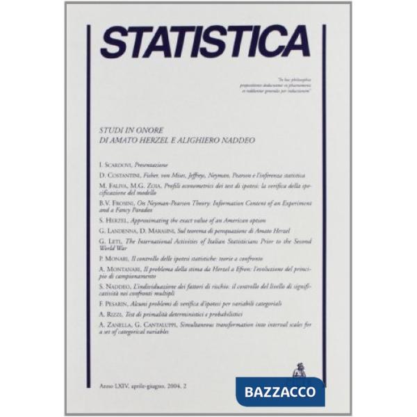 Statistica (2004). Vol. 2