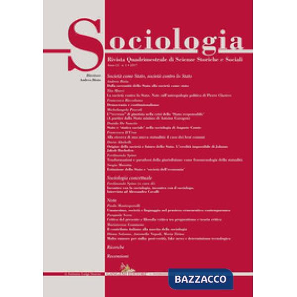 Sociologia. Rivista quadrimestrale di scienze storiche e sociali (2017). Vol. 1