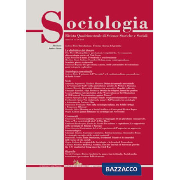 Sociologia. Rivista quadrimestrale di scienze storiche e sociali (2018). Vol. 1
