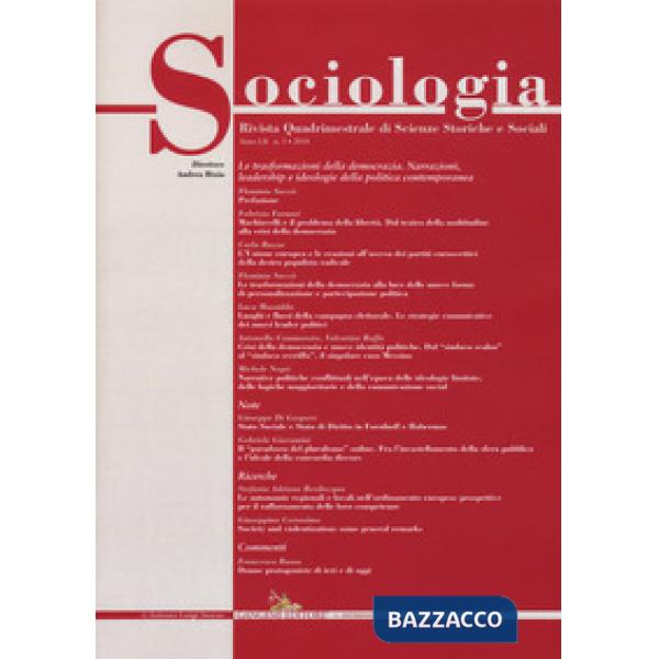 Sociologia. Rivista quadrimestrale di scienze storiche e sociali (2018). Vol. 3