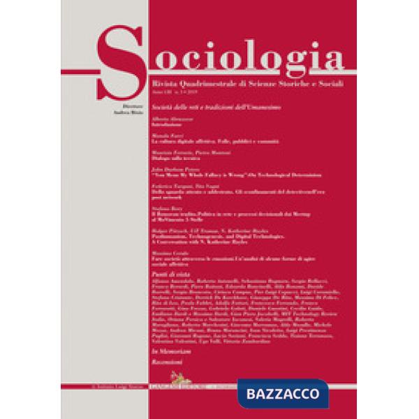Sociologia. Rivista quadrimestrale di scienze storiche e sociali (2019). Vol. 3
