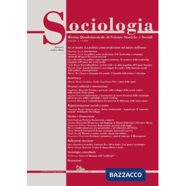 Sociologia. Rivista quadrimestrale di scienze storiche e sociali (2020). Vol. 1