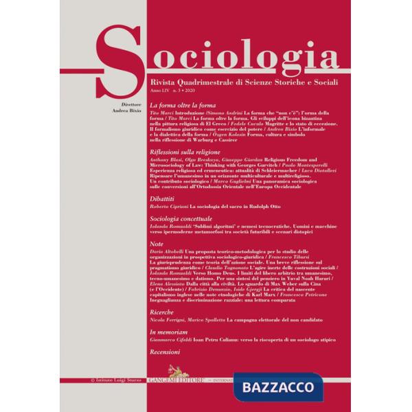 Sociologia. Rivista quadrimestrale di scienze storiche e sociali (2020). Vol. 3