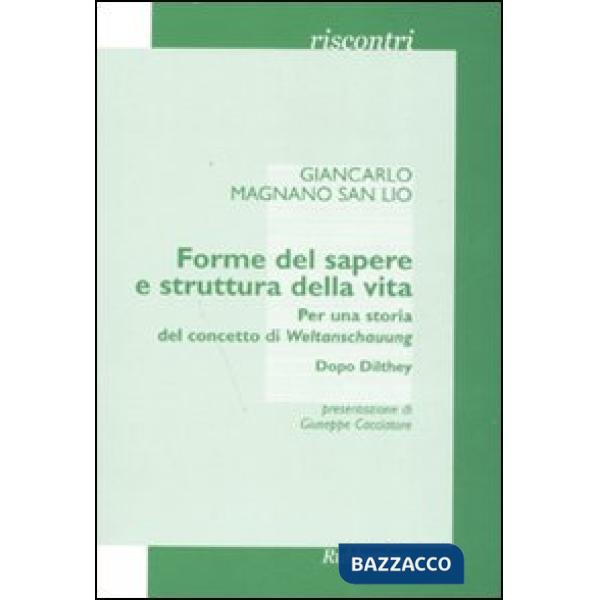 Forme del sapere e struttura della vita. Per una storia del concetto di Weltanschauung. Dopo Dilthey