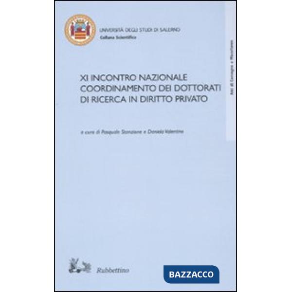 Undicesimo incontro nazionale coordinamento dei dottorati di ricerca in diritto privato