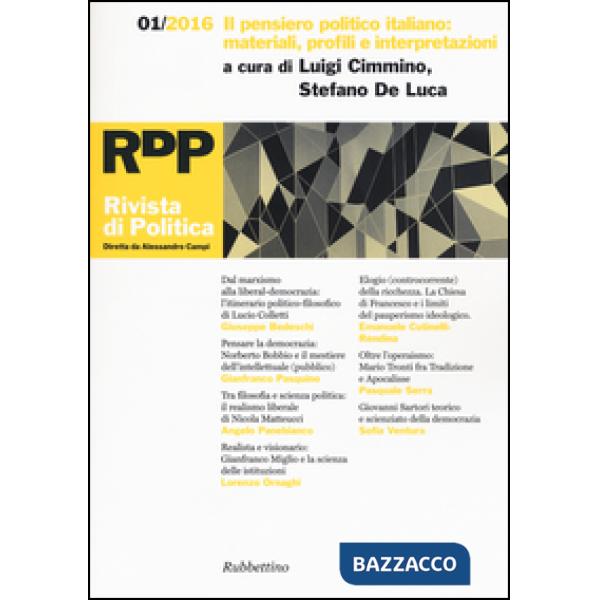 Rivista di politica (2016). Vol. 1: Il pensiero politico italiano: materiali, pr