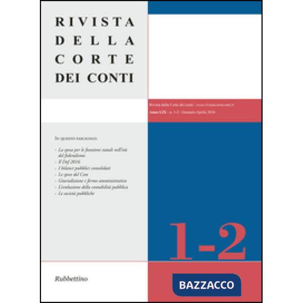 Rivista della Corte dei Conti (2016). Vol. 1-2