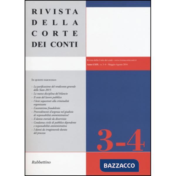 Rivista della Corte dei Conti (2016). Vol. 3-4