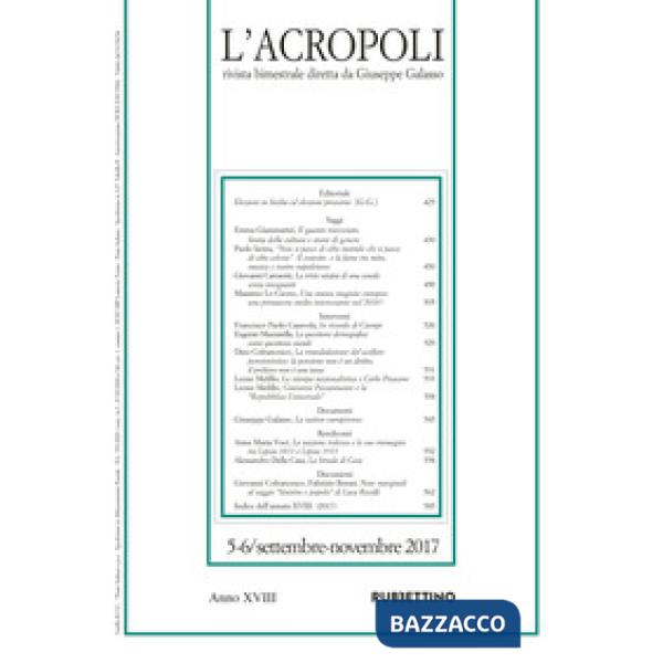 Acropoli (2017) (L'). Vol. 5-6: Settembre-novembre