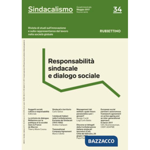 Sindacalismo. Rivista di studi sull'innovazione e sulla rappresentanza del lavoro nella società globale (2017). Vol. 34: Respons
