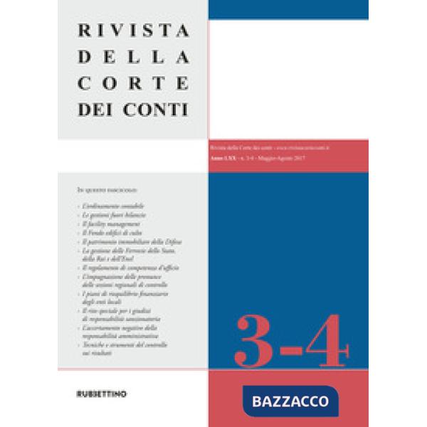 Rivista della Corte dei Conti (2017). Vol. 3-4: Maggio-Agosto