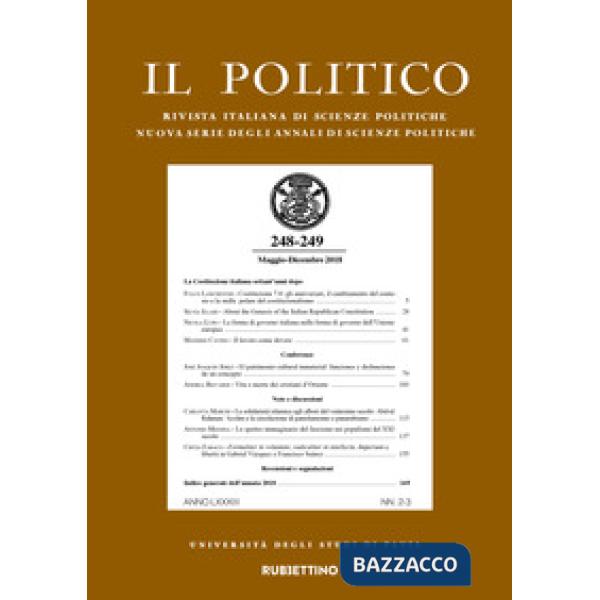 Politico. Rivista italiana di scienze politiche (2018) (Il). Vol. 248-249