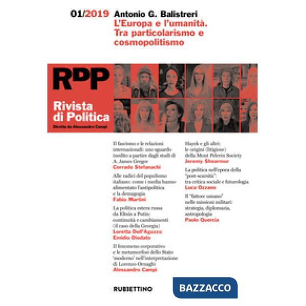 Rivista di politica (2019). Vol. 1: L' Europa e l'umanità. Tra particolarismo e cosmopolitismo