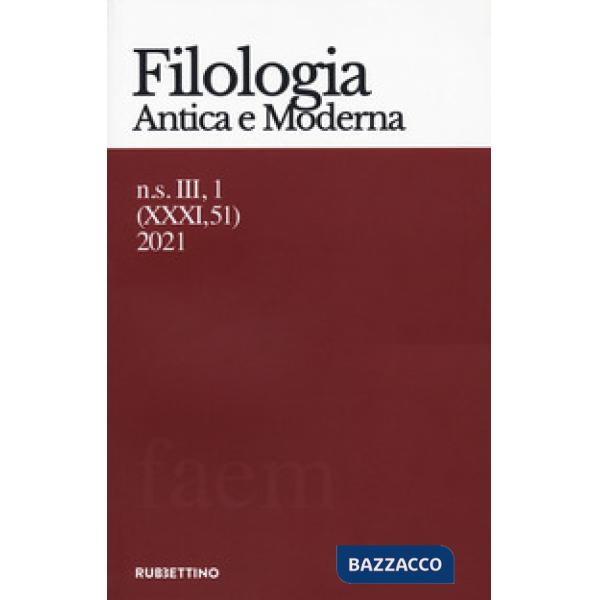 Filologia antica e moderna (2021). Vol. 51