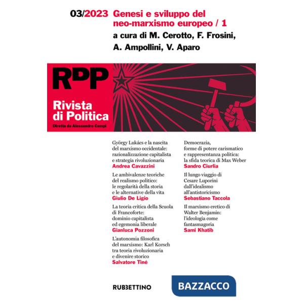 Rivista di politica (2023). Vol. 3: Genesi e sviluppo del neo-marxismo europeo/1