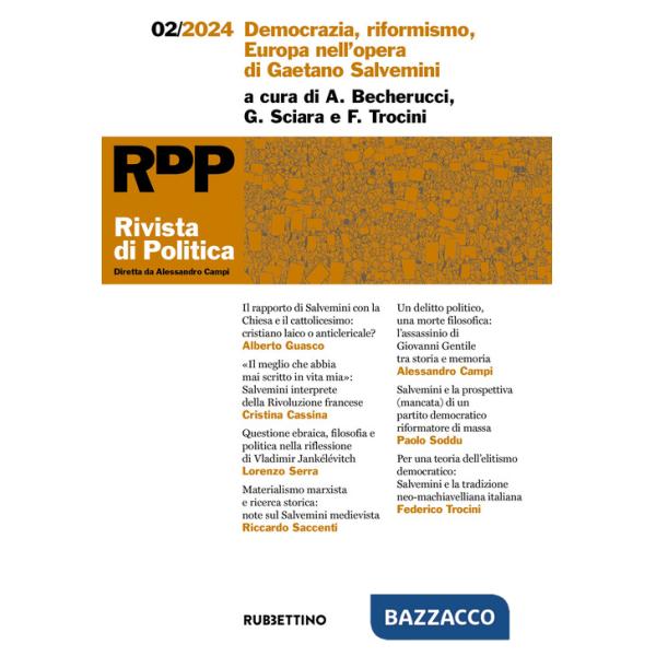 Rivista di politica (2024). Vol. 2: Democrazia, riformismo, Europa nell'opera di Gaetano Salvemini