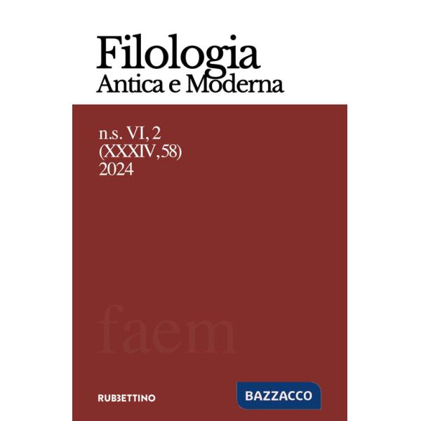 Filologia antica e moderna (2024). Vol. 58
