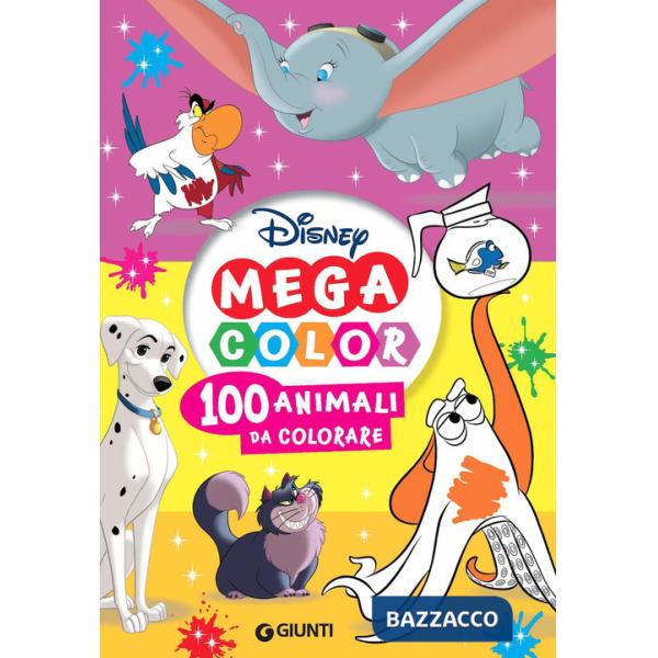 100 animali da colorare. Mega color Disney