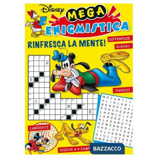 Mega enigmistica Disney. Rinfresca la mente! Differenze, sudoku, labirinti, giochi a 4 zampe