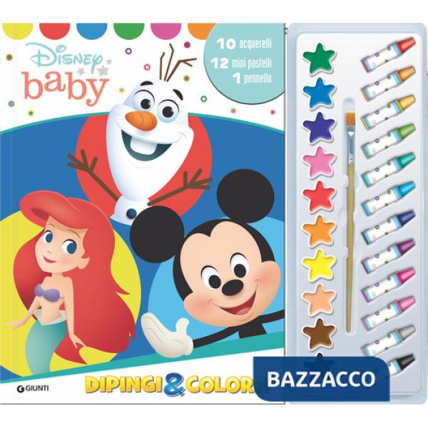 Disney baby. Dipingi & colora. Ediz. a colori. Con 12 mini pastelli, 10 acquerelli e 1 pennello