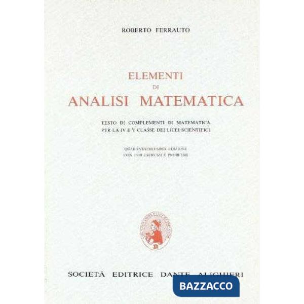 ELEMENTI DI ANALISI MATEMATICA PER LICEO SCIENTIFICO