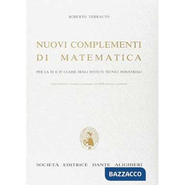 NUOVI COMPLEMENTI DI MATEMATICA, PER ITI