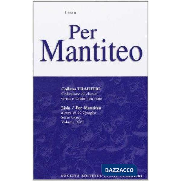 PER MANTITEO, A CURA DI G. QUAGLIA